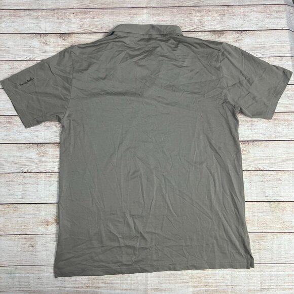 Travis Mathew Gray White Stripe Golf Polo Shirt Performance Men's Large - Picture 3 of 14